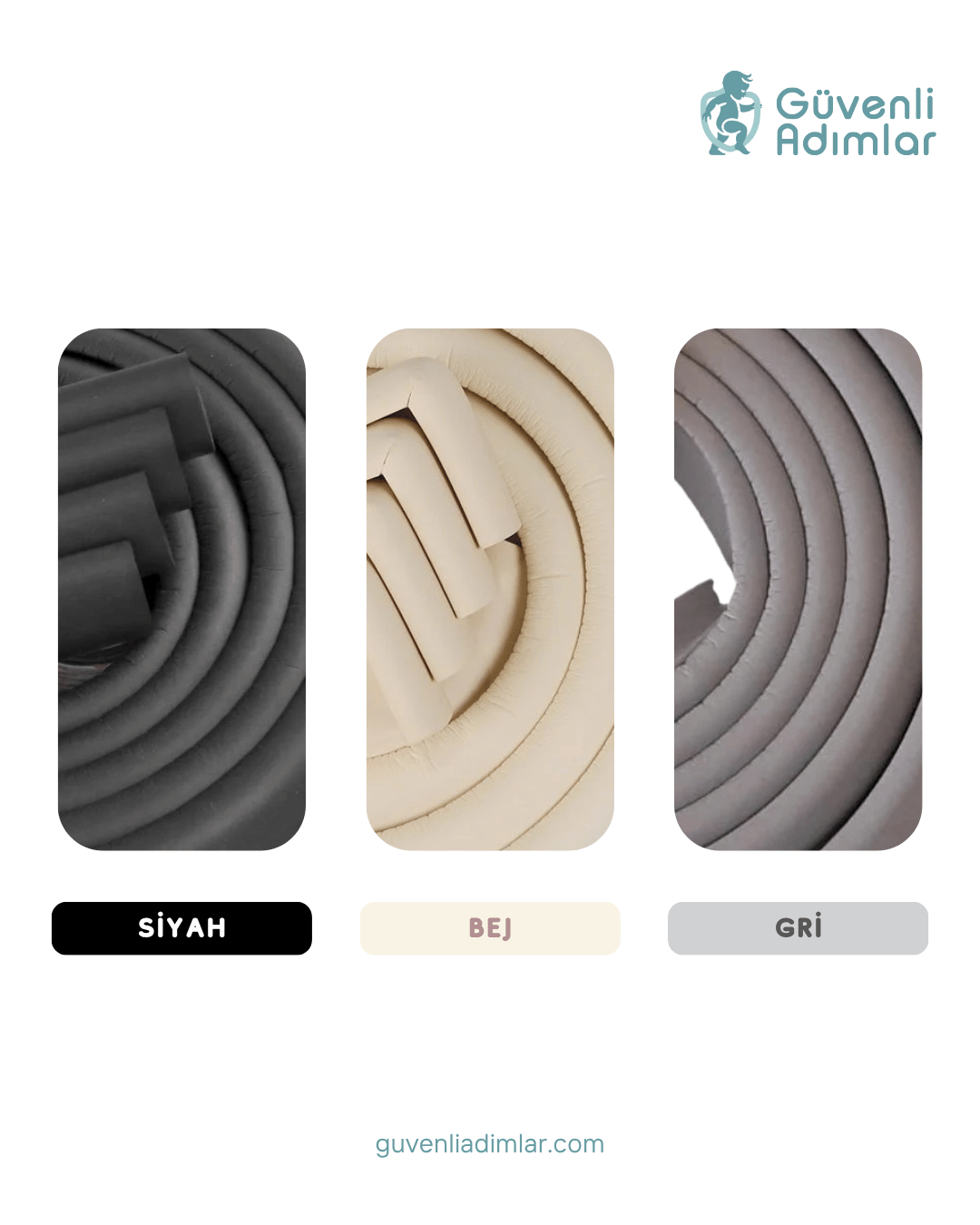 Kauçuk İnce Bej Köşe Koruyucu 4'lü Set