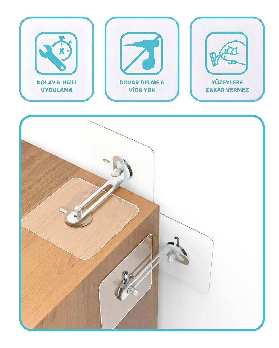 Vidasız Eşya Sabitleme Aparatı