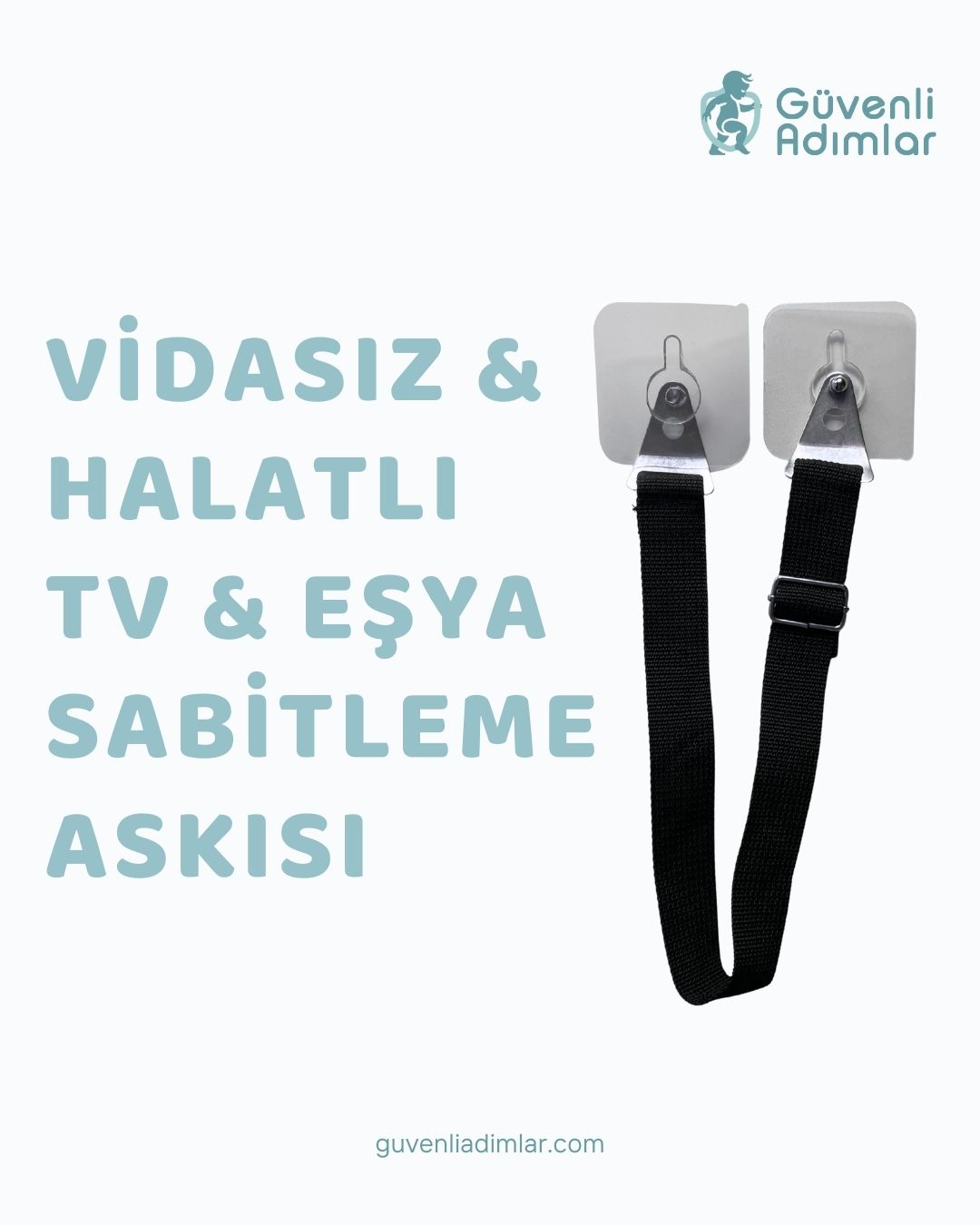 Vidasız Halatlı Tv & Aksesuar Sabitleme Askısı