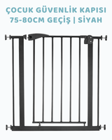Çocuk Güvenlik Kapısı 75 - 80 Cm Geçiş | Siyah