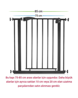 Çocuk Güvenlik Kapısı 75 - 80 Cm Geçiş | Siyah