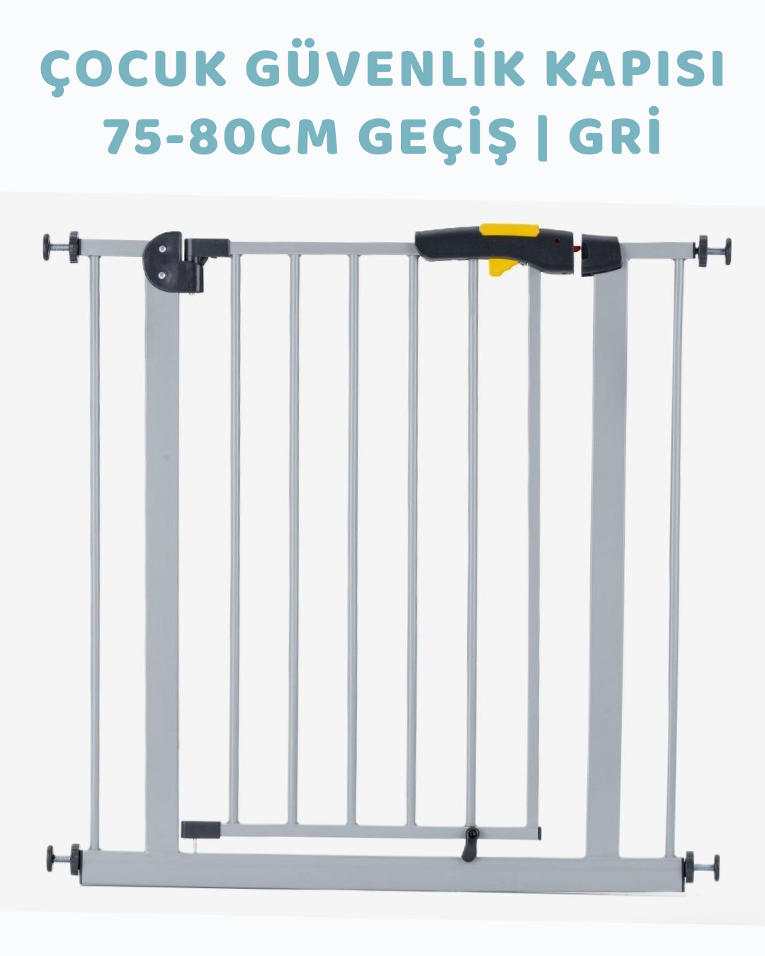 Çocuk Güvenlik Kapısı 75 - 80 Cm Geçiş | Gri