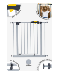 Çocuk Güvenlik Kapısı 75 - 80 Cm Geçiş | Gri