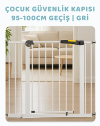 Çocuk Güvenlik Kapısı 95 - 100 Cm Geçiş | Gri