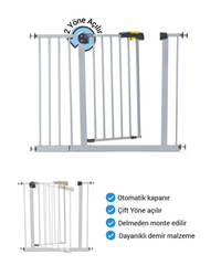 Çocuk Güvenlik Kapısı 95 - 100 Cm Geçiş | Gri