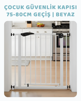 Çocuk Güvenlik Kapısı 75 - 80 Cm Geçiş | Beyaz