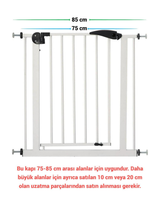 Çocuk Güvenlik Kapısı 75 - 80 Cm Geçiş | Beyaz