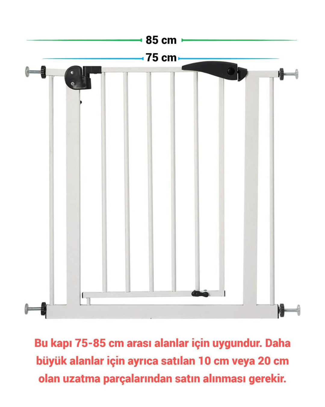 Çocuk Güvenlik Kapısı 75 - 80 Cm Geçiş | Beyaz