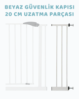 Beyaz Güvenlik Kapısı 20 Cm Uzatma Parçası