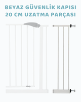 Beyaz Güvenlik Kapısı 20 Cm Uzatma Parçası
