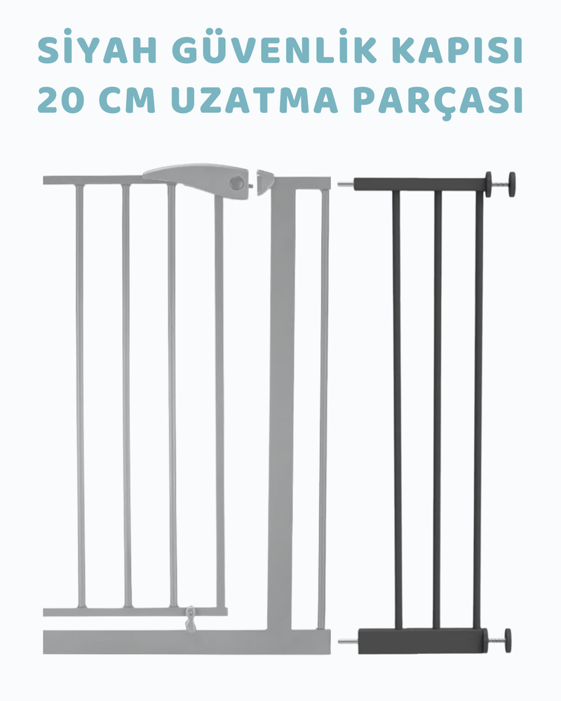 Siyah Güvenlik Kapısı 20 Cm Uzatma Parçası