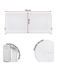 Beyaz Deri Kılıflı Yatak Bariyeri 150*65