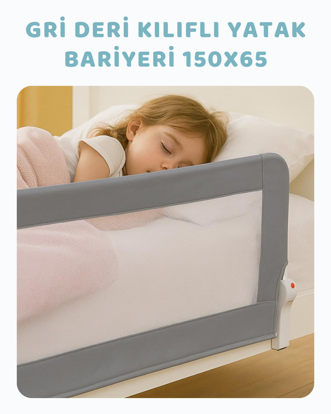 Gri Deri Kılıflı Yatak Bariyeri 150*65