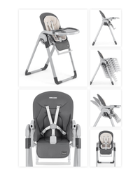 Ayarlanabilir Deri Mama Sandalyesi | Gri