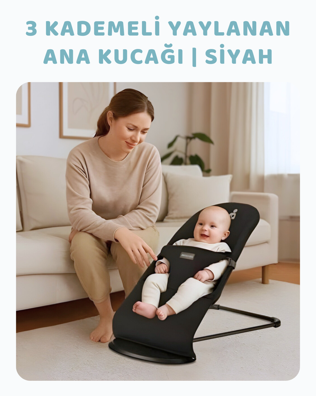 3 Kademeli Yaylanan Ana Kucağı | Siyah