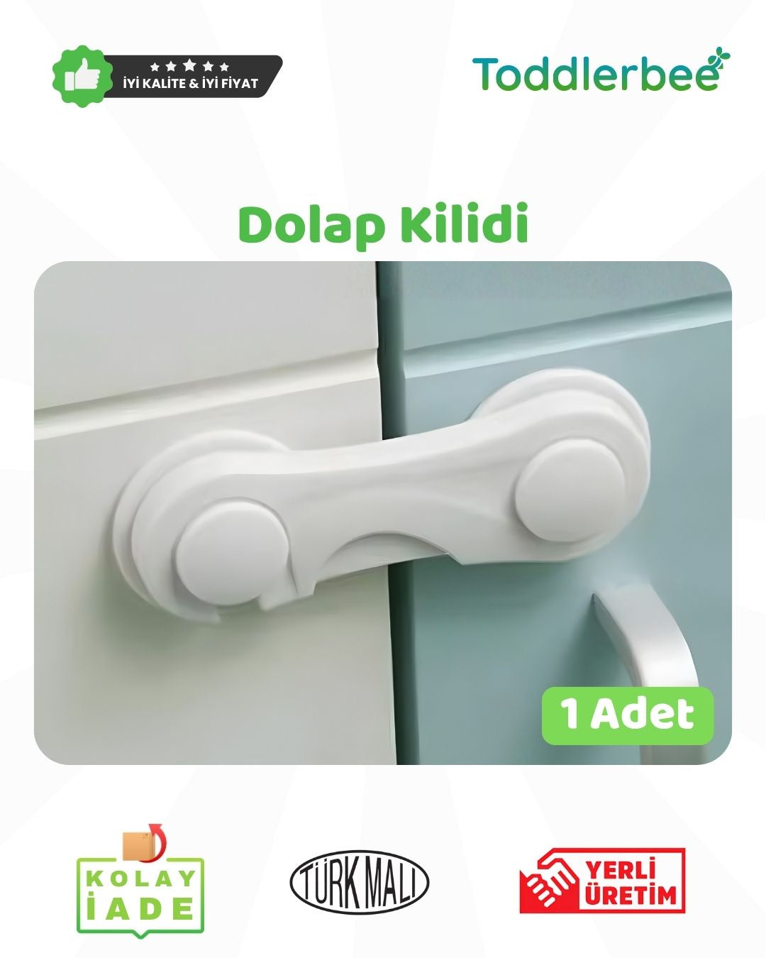 Çift Kapaklı Çocuk Dolap Kilidi