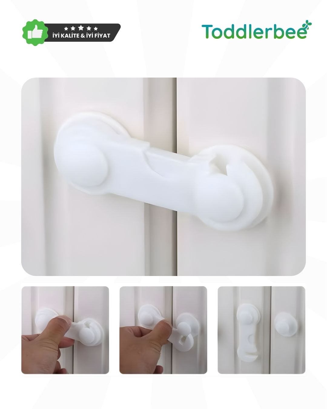 Çift Kapaklı Çocuk Dolap Kilidi  (6 Adet)