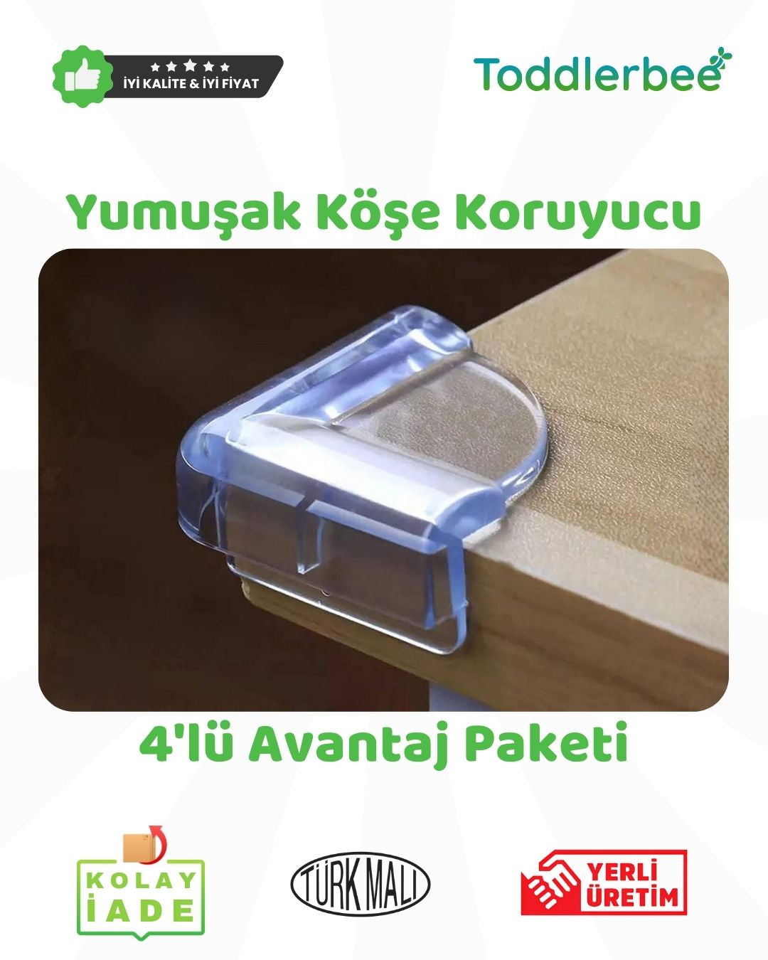 Yumuşak Masa & Sehpa Köşe Koruyucu (4 Adet)