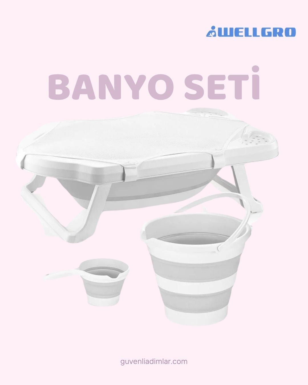 Katlanır Bebek Küveti 4’lü Set