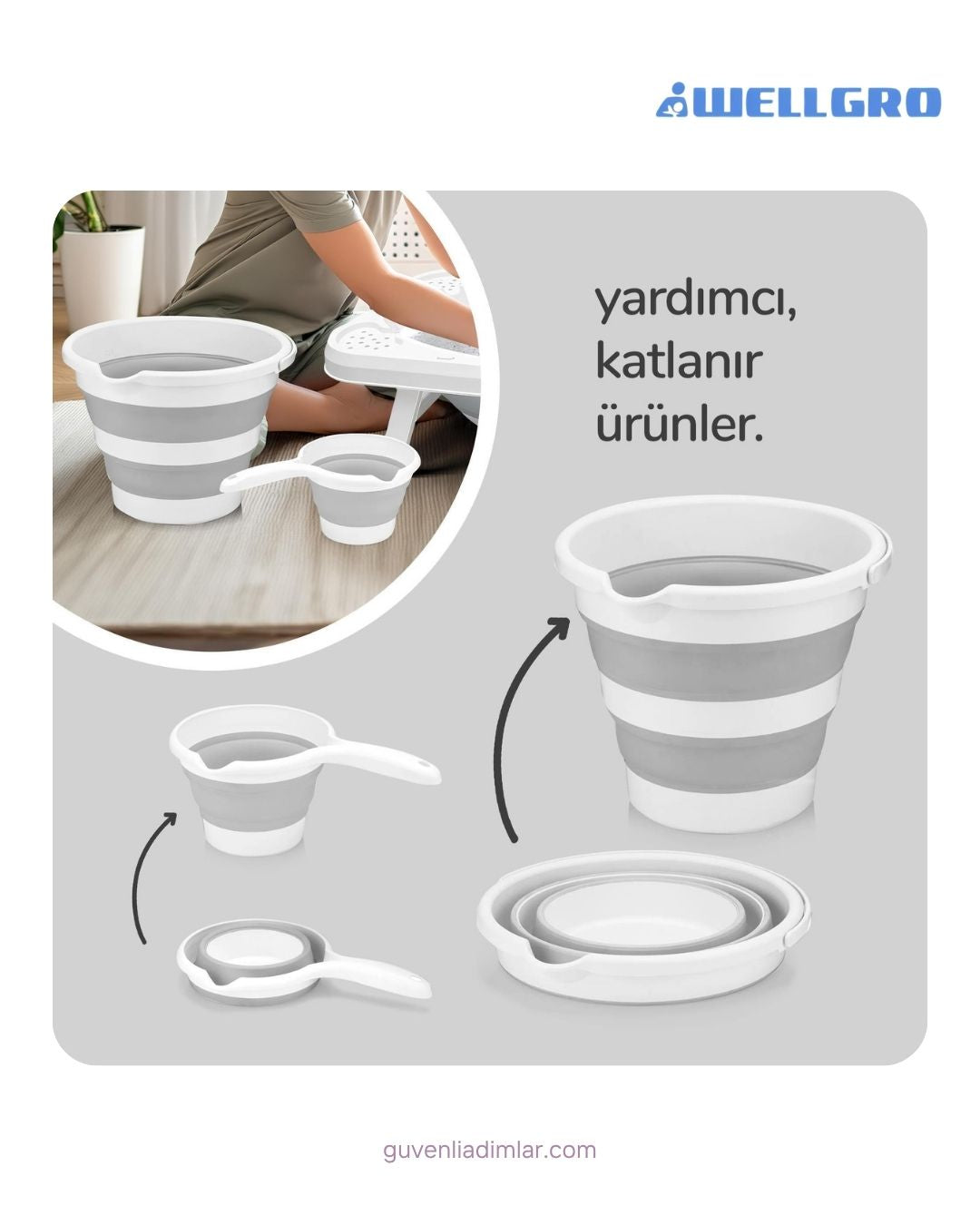 Katlanır Bebek Küveti 4’lü Set