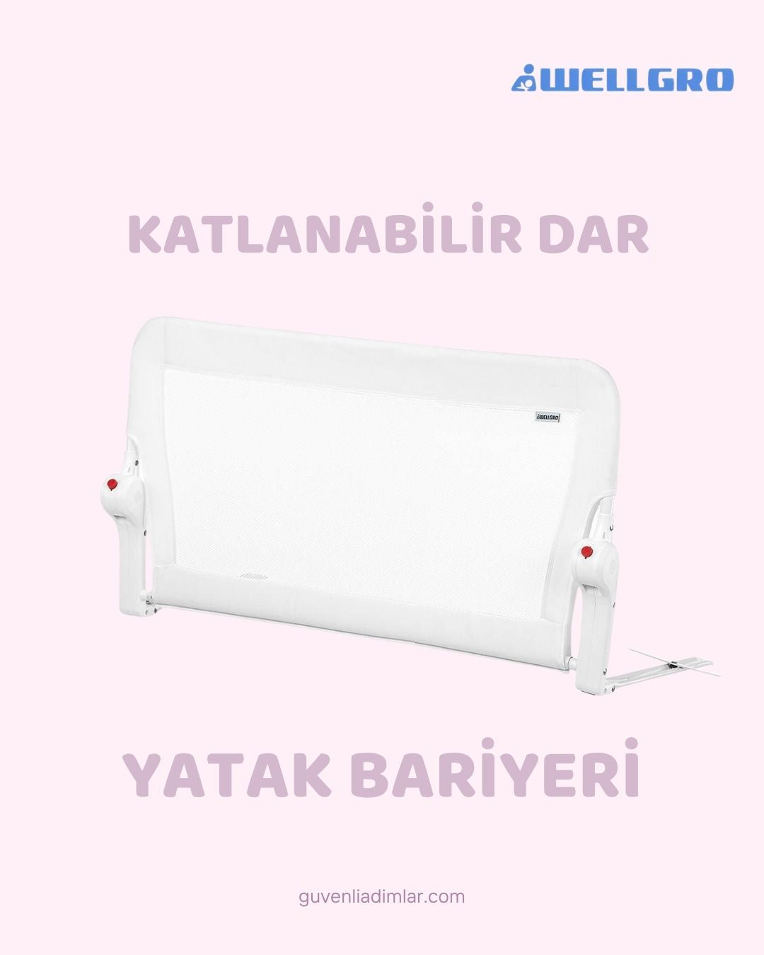 Katlanır Premium Yatak Bariyeri 90x65cm