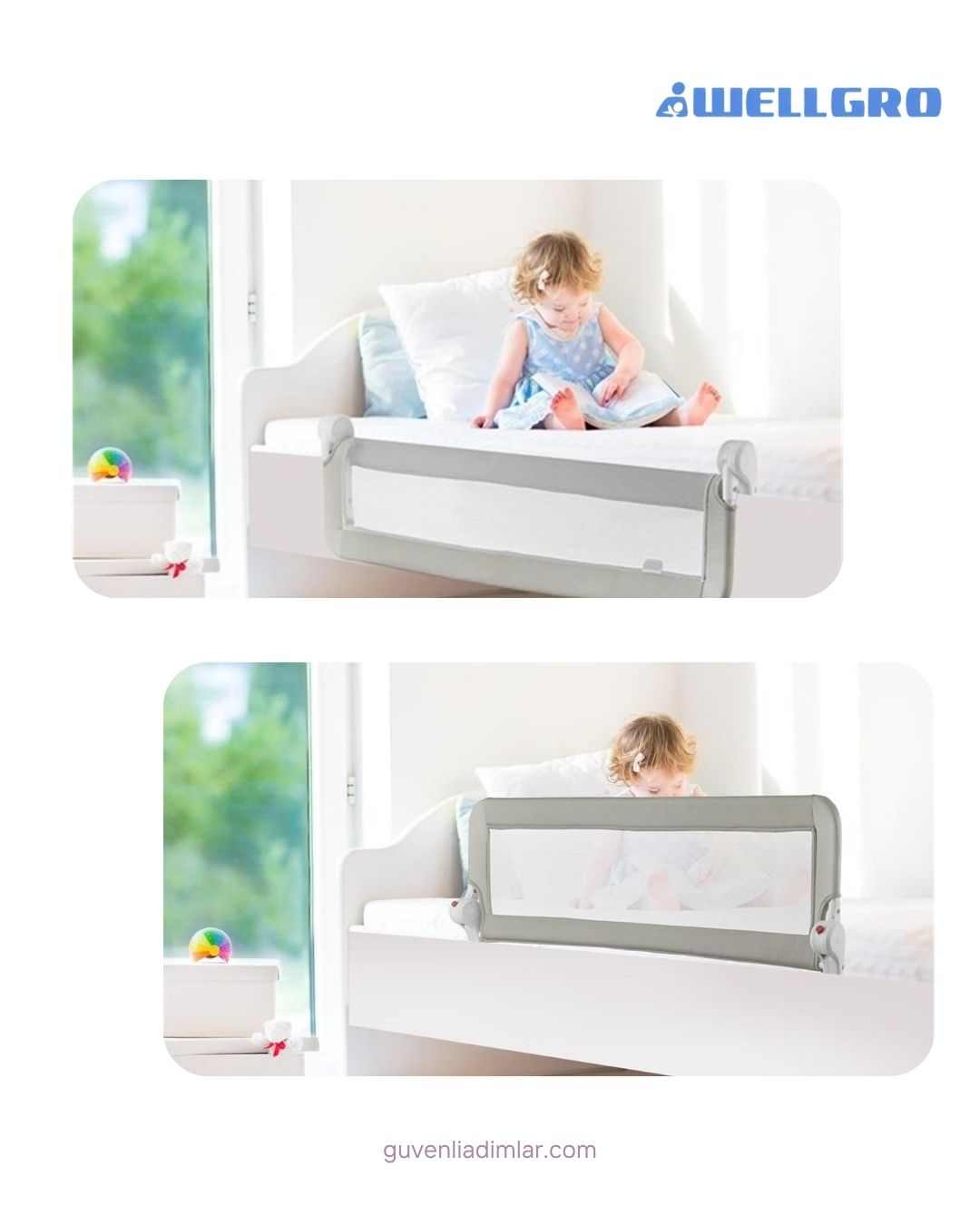 Katlanır Premium Yatak Bariyeri 90x65cm