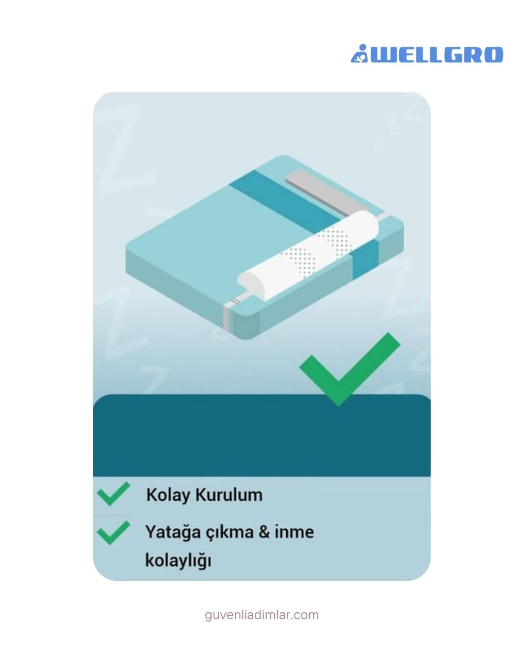 Wellgro 140 cm Sünger Yatak Bariyeri