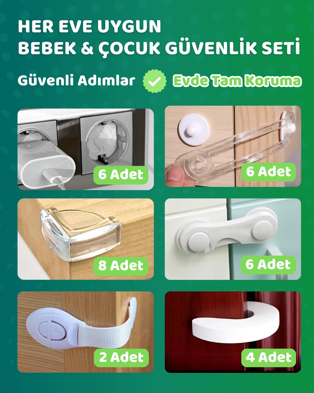 Her Eve Uygun Bebek & Çocuk Güvenlik Seti (Tam Koruma)