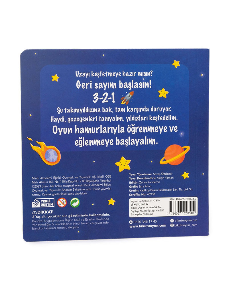 Uzay Aktivite Kitabı ve 3x50gr Hamur Hediyeli