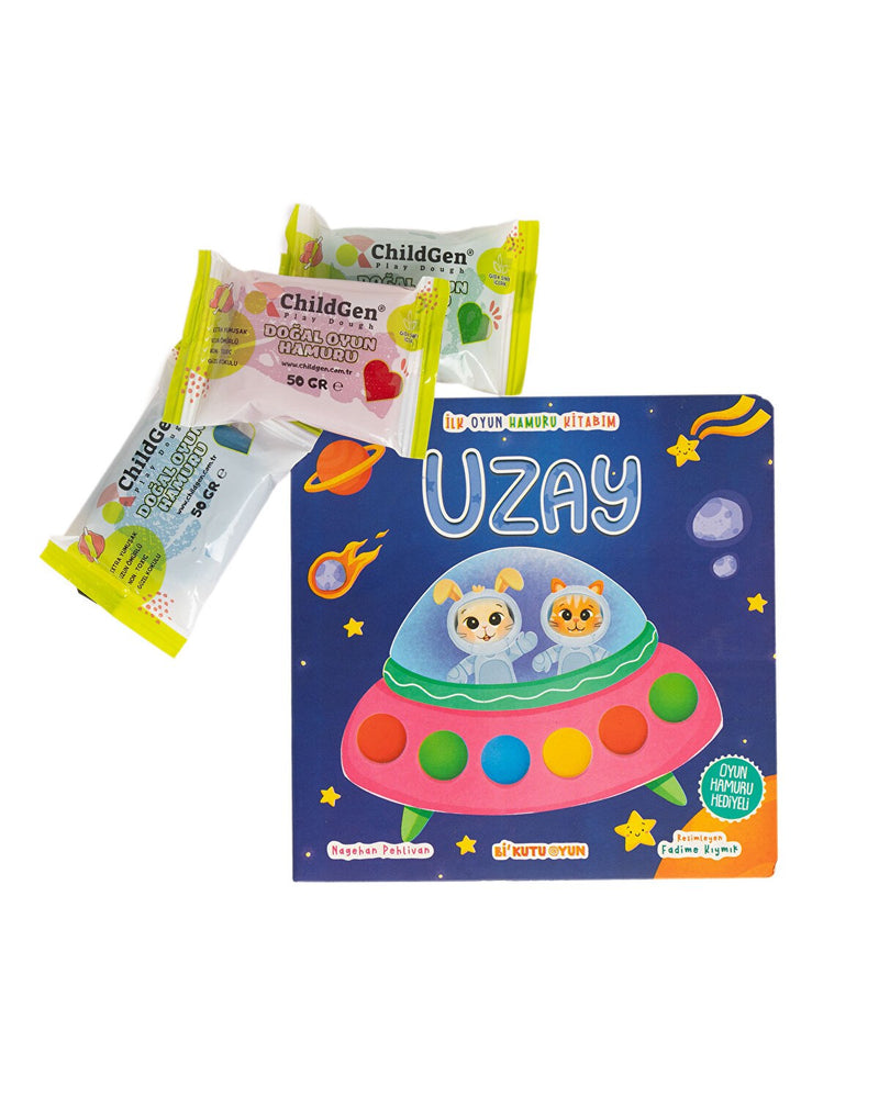 Uzay Aktivite Kitabı ve 3x50gr Hamur Hediyeli