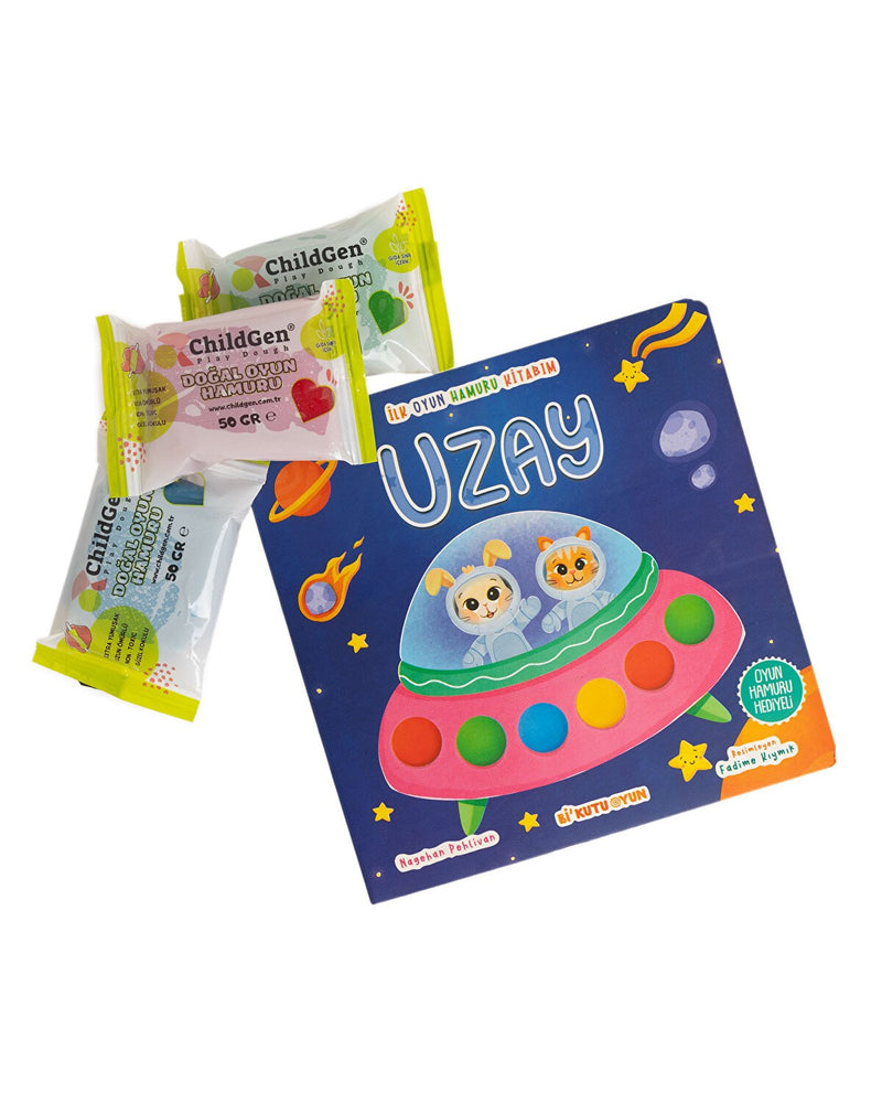 Uzay Aktivite Kitabı ve 3x50gr Hamur Hediyeli