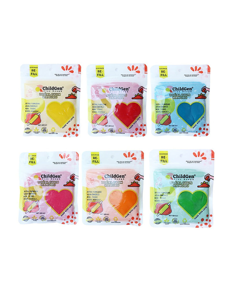 Doğal Oyun Hamuru Yedek Paket 6x125 gr