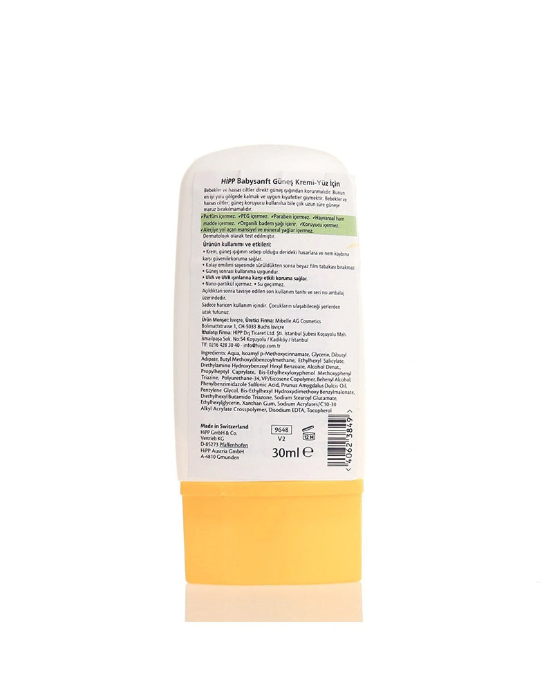 Babysanft Güneş Kremi Yüz İçin 50+F 30 ml