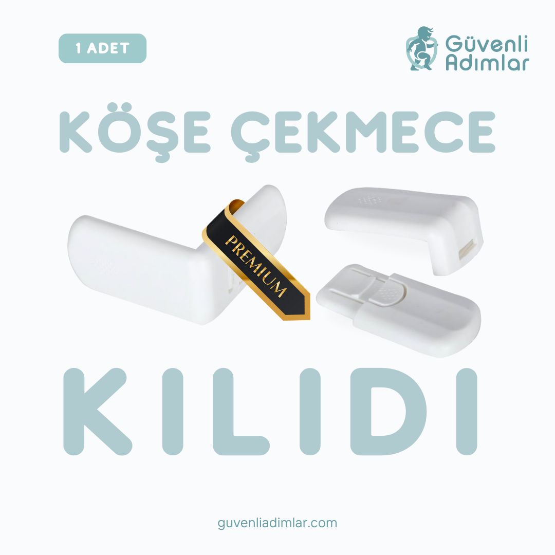 Premium Köşe Çekmece Kilidi - Beyaz