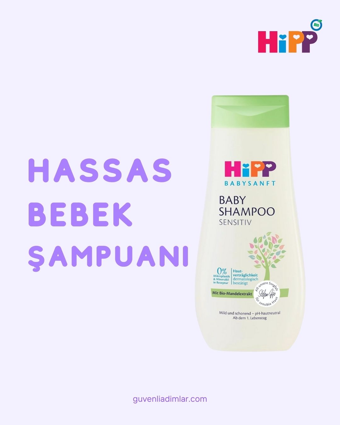 HiPP Babysanft Bebek Şampuanı – Hassas Saç Derisi İçin Organik Badem Özlü