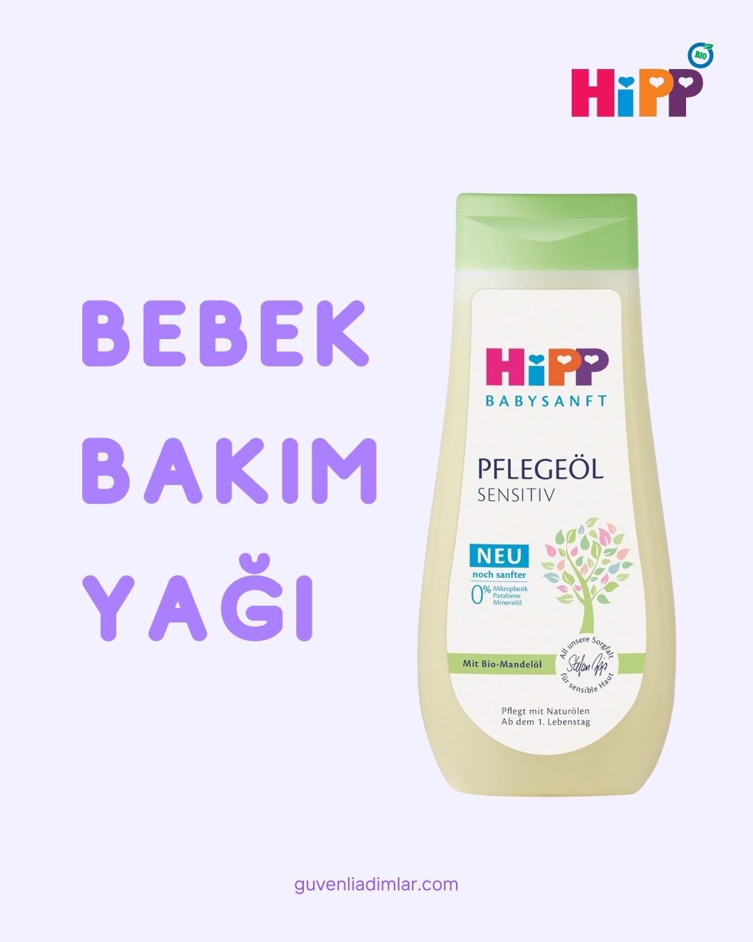 HiPP Babysanft Bebek Bakım Yağı – Organik Badem Özlü Doğal Nemlendirici (200 ml)
