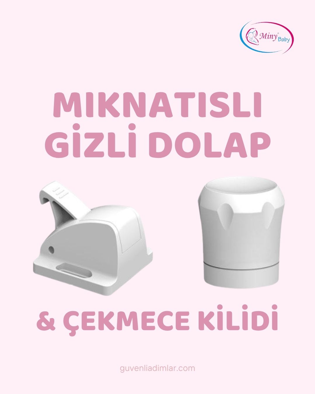 Mıknatıslı Gizli Dolap & Çekmece Kilidi 2'li Set