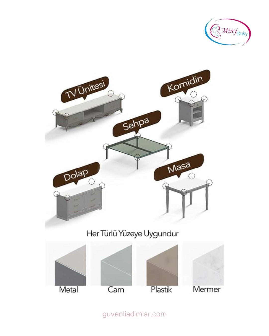 Şeffaf Köşe Koruyucu 8’li Set