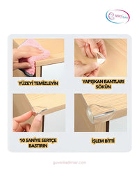 Şeffaf Köşe Koruyucu 8’li Set