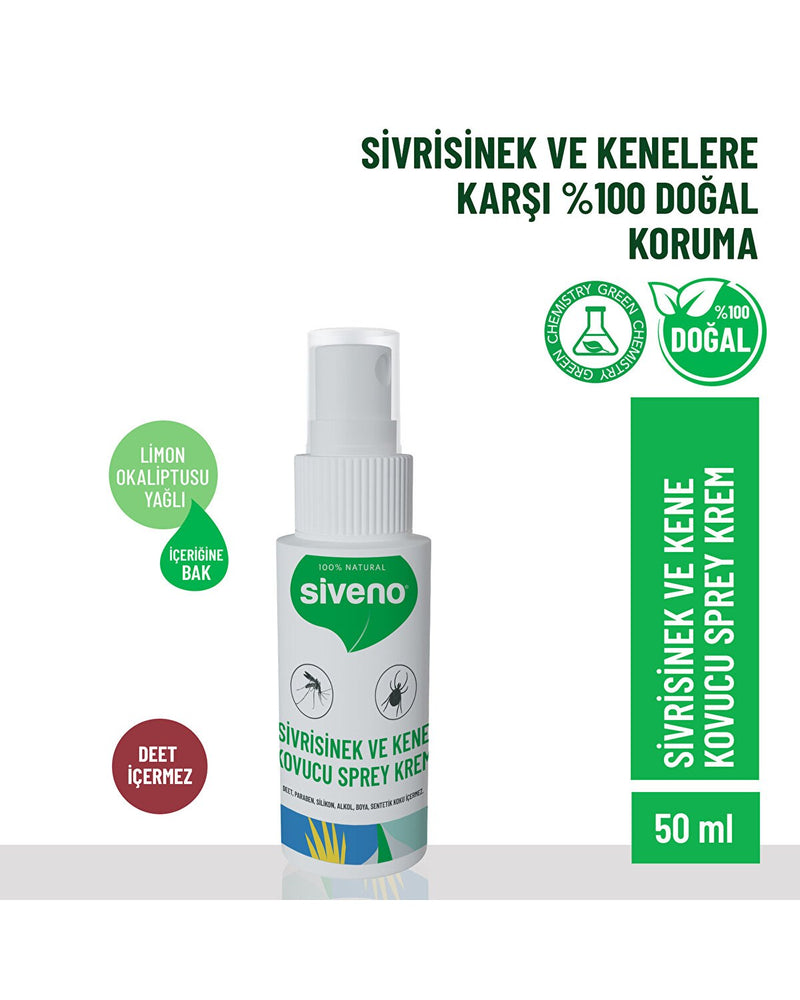 SİVENO %100 Sivrisinek ve Kene Kovucu Sprey Krem 50 ml