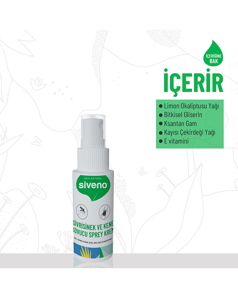 SİVENO %100 Sivrisinek ve Kene Kovucu Sprey Krem 50 ml