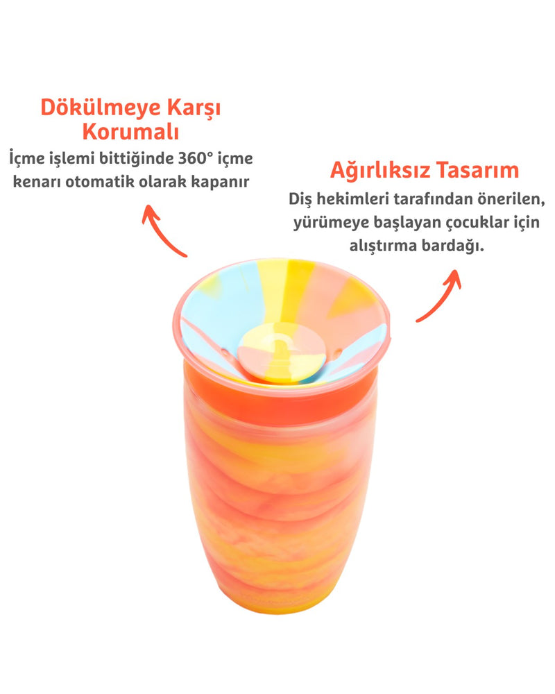 Munchkin Mucize 360° Alıştırma Bardağı 12 Ay+ |296 ml | BPA İçermez | Krımızı Tropikal Desen