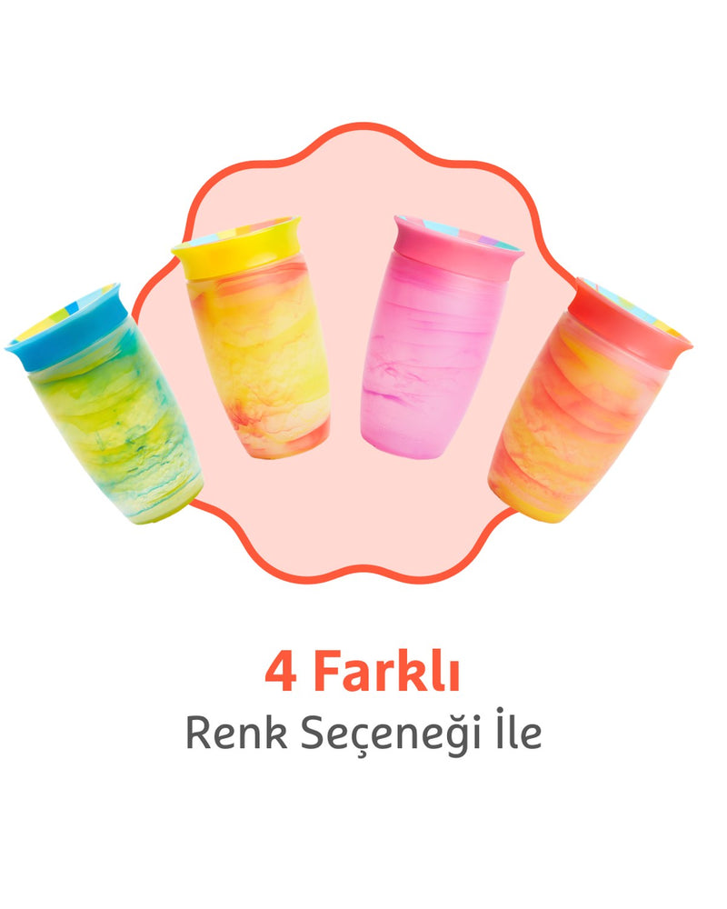 Munchkin Mucize 360° Alıştırma Bardağı 12 Ay+ |296 ml | BPA İçermez | Krımızı Tropikal Desen