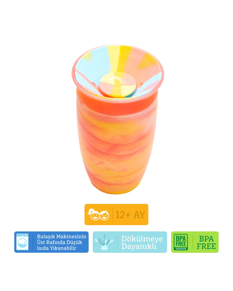 Munchkin Mucize 360° Alıştırma Bardağı 12 Ay+ |296 ml | BPA İçermez | Krımızı Tropikal Desen