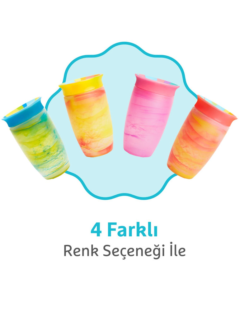 Munchkin Mucize 360° Alıştırma Bardağı 12 Ay+ |296 ml | BPA İçermez | Mavi Tropikal Desen