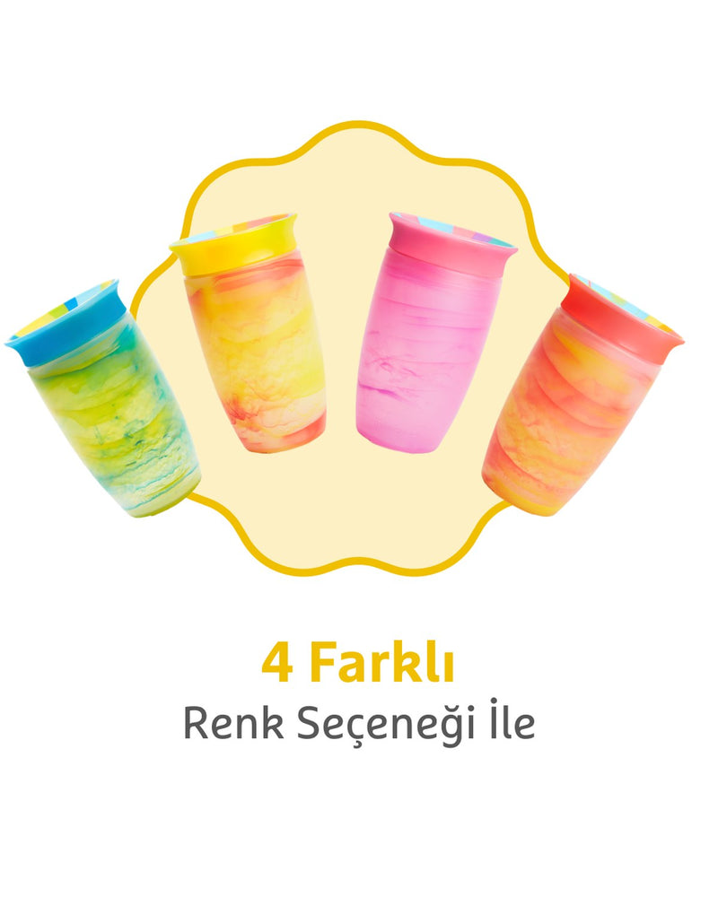 Munchkin Mucize 360° Alıştırma Bardağı 12 Ay+ |296 ml | BPA İçermez | Sarı Tropikal Desen
