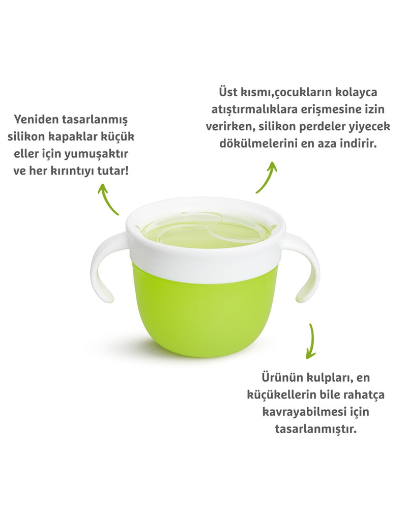 Munchkin Dökülmeyi Önleyen Atıştırmalık Kabı, 266ml, 12ay , Yeşil, 1 Adet