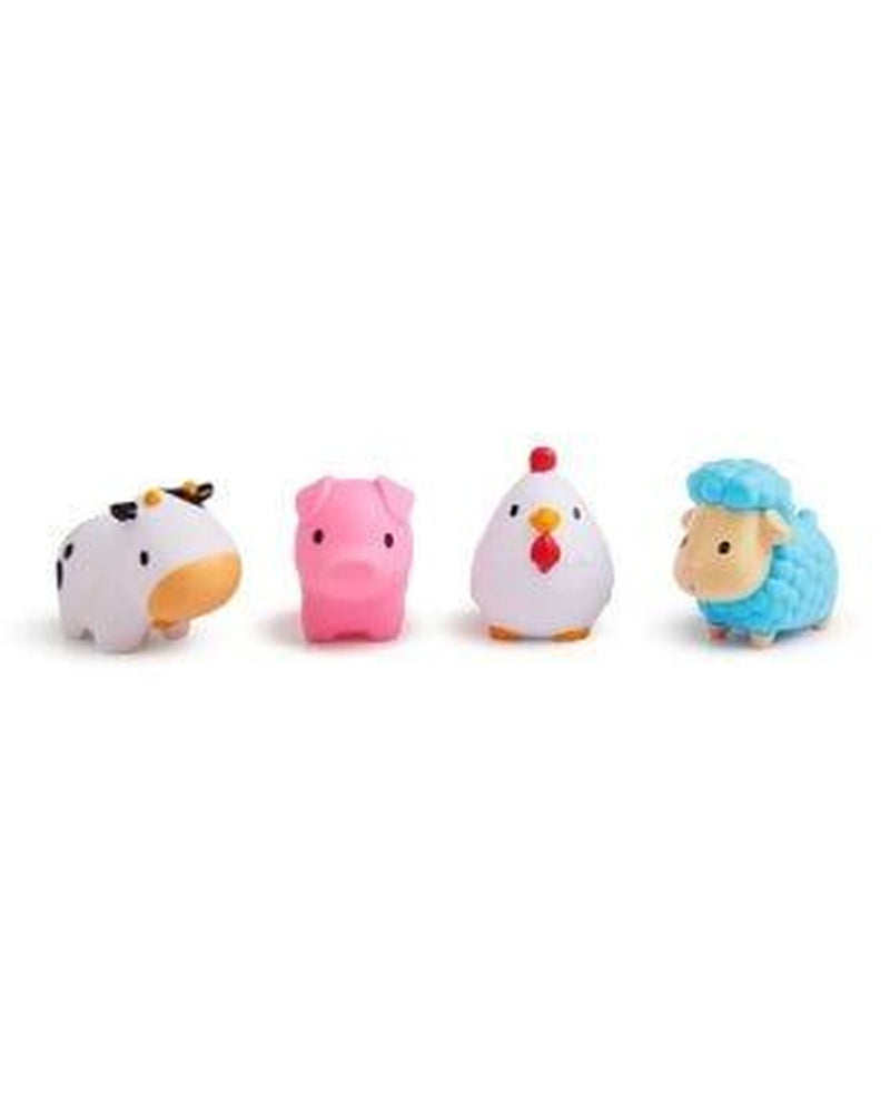 Munchkin Çiftlik Hayvanları Banyo Fışkırtma Oyuncağı – 4’lü Set, İnce Motor Gelişimini Destekler