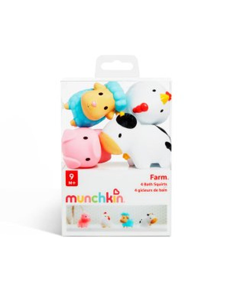 Munchkin Çiftlik Hayvanları Banyo Fışkırtma Oyuncağı – 4’lü Set, İnce Motor Gelişimini Destekler