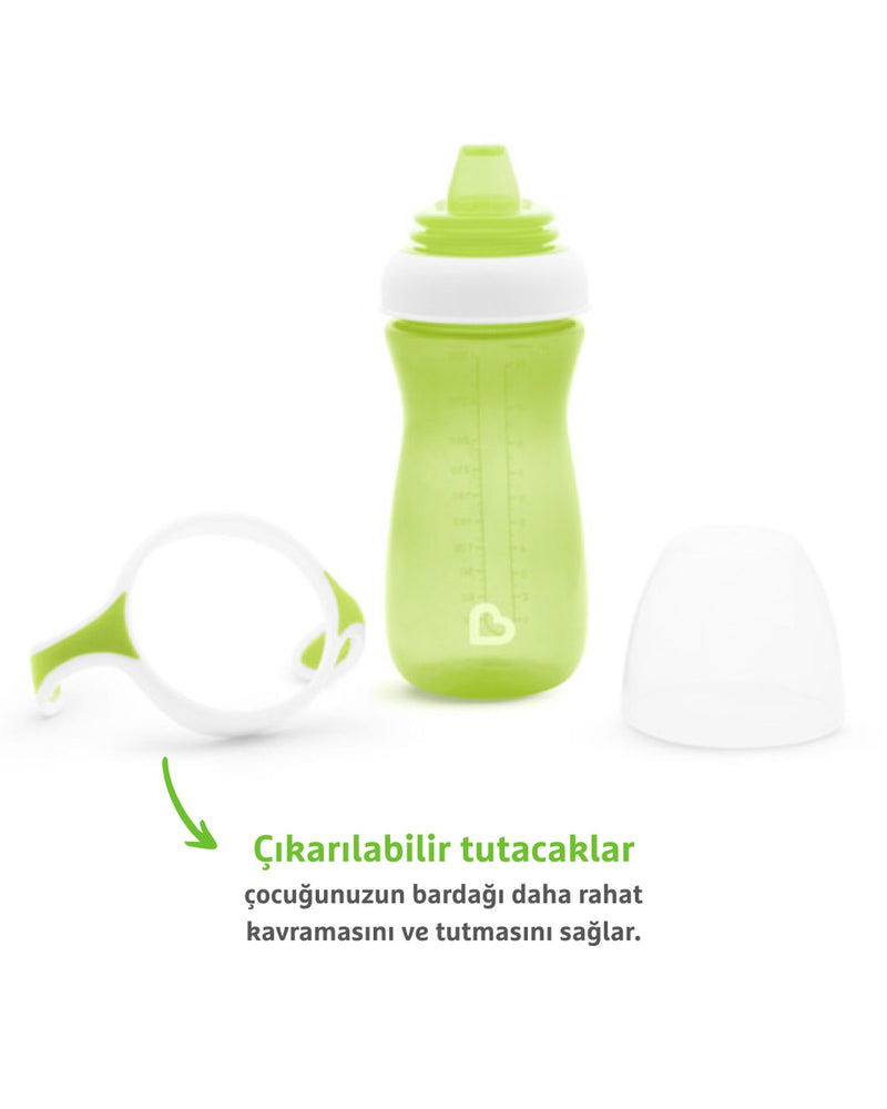 Munchkin Duyarlı Geçiş Bardağı | 9 Ay+ Bebekler İçin | 296 ml | Sızdırmaz & Kolay Tutulan Tasarım | Yeşil